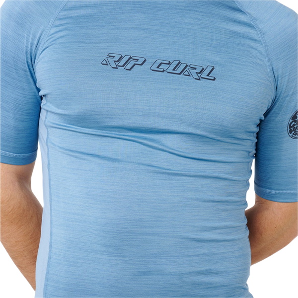 2026 Rip Curl Mens Dawn Patrol UPF Performance Short Sleeve Rash Vest 16CMRV - Faded Denim